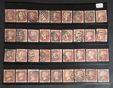 Sg43 1d Penny Red Stamps x36 1864/79 All Plate 124.  Fair/good Used  (Lot 1907)