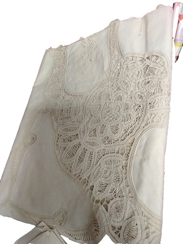 Cream ecru lace cutwork - lace,