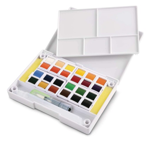 Half pan watercolour - half,