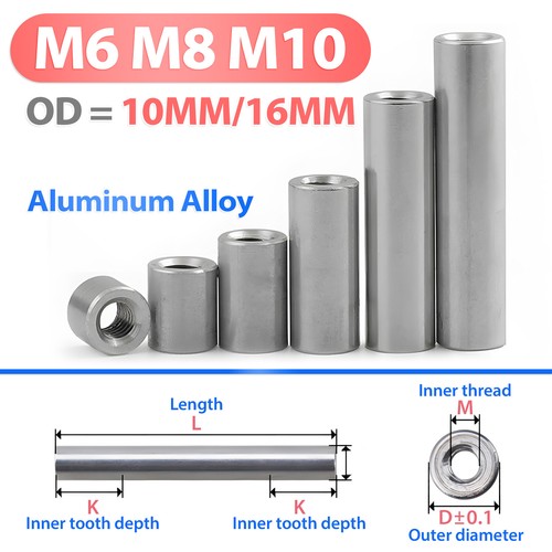M10 aluminum round - m6,