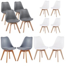 Set of 2/4 Tulip Dining Chairs Designer Chairs Wooden Legs Home Office Kitchen