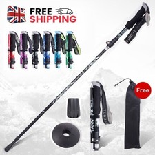 Outdoor Foldable Walking Stick Aluminum Alloy Folding Trekking Pole Climbing UK