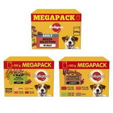 Pedigree 40, 80 or 120 x 100g Adult Wet Dog Food Pouches Mixed Variety