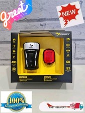 BIKE LIGHTS - Meteor C2 Front Light 400 Lumen & Moon Orion Rear Light 50 Lumen