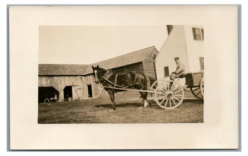 Rppc horse drawn wagon farm - rppc,