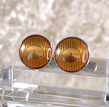 Dunhill Cufflinks Orange Head Lamp Head Light 925 Sterling Silver