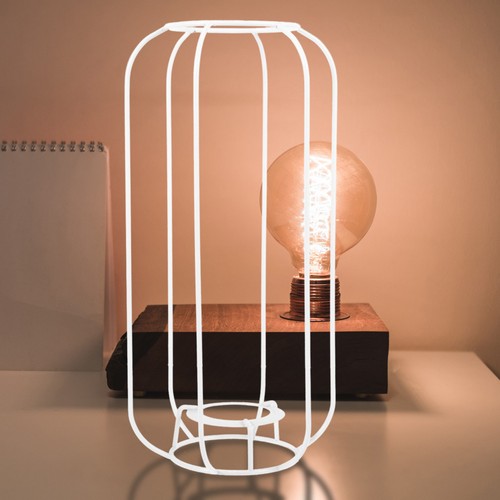 White metal lampshade - white,