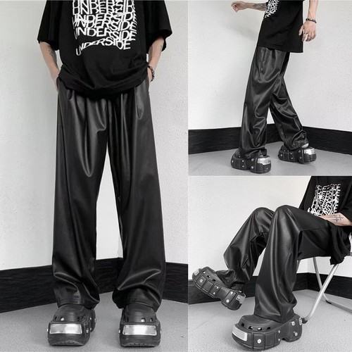 Men leather pants street - men,