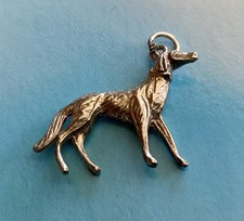 VINTAGE VERY SCARCE SALUKI HOUND DOG SILVER CHARM,FOR CHARM BRACELET 2.9g