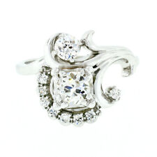 Schneider's Antique Art Deco 18K Gold .88ctw Diamond Flower & Leaf Bouquet Ring