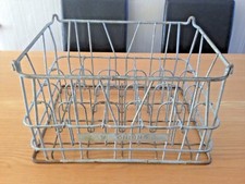Vintage W Onions Milkmans Milk Bottle Crate Carrier Metal Wire Construction