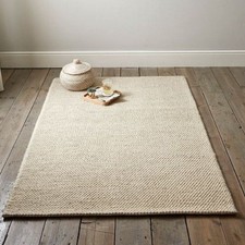 The White Company Hampton Looped Wool Extra Large Rug 240 x 340cm Home Ivory