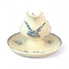 Sarreguemines Favorite Blue Sauce Bowl - Antique Earthenware - Perfect Condition