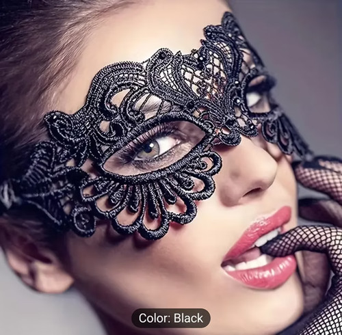 Black sexy lace mask eye - black,