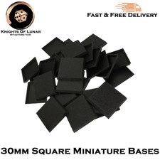 30mm Square Miniature Bases -
