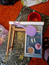 Barbie Outdoor Furniture Set Brick Pizza Oven With A Pizza