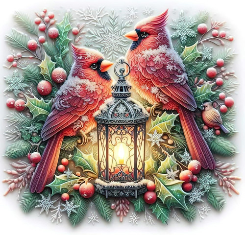 Cardinal diamond painting - cardinal,