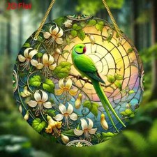 Green Parrot Bird Window