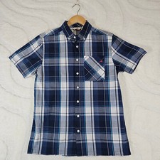 Lee Cooper Shirt BNWT Men's Size Small Navy White Check Short Sleeve 100% Cotton