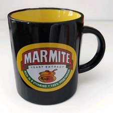 Marmite Mug Black Yellow Interior Ceramic Large Rare Collectable Merchandise