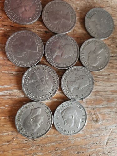 Silver shillings pre - silver, mix