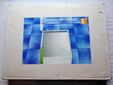 B&Q Bathroom Cabinet Double Sliding Door Mirror MDF White Wall Cupboard BNIB