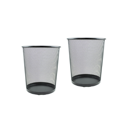 Waste paper bin metal - bin, black
