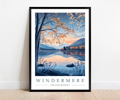 Windermere travel poster print - travel,