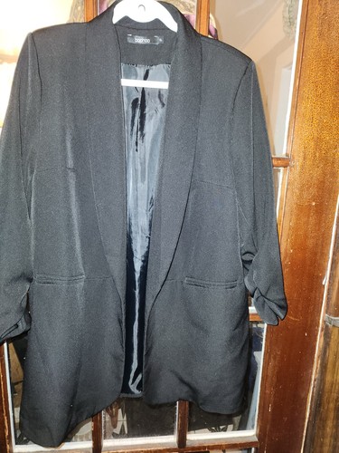 Boohoo women black long open - long,