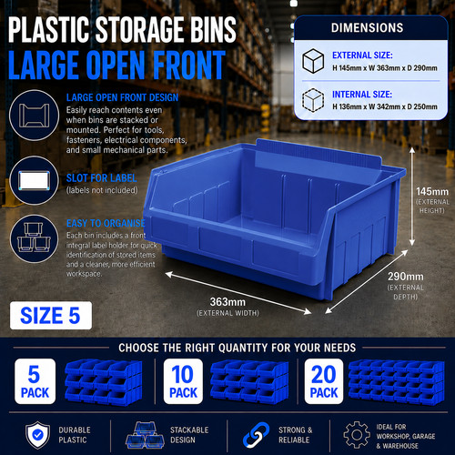 Blue size stacking storage - size,