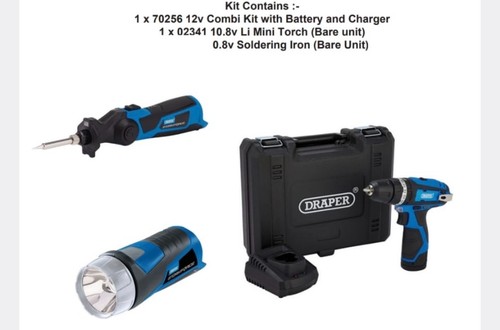 Draper 12v combi kit with - combi,
