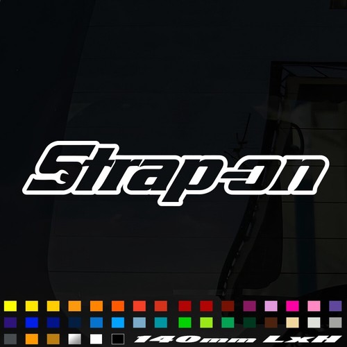 Strap funny car sticker - on,