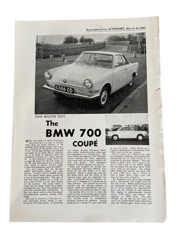 1962 bmw 700 coupe road - bmw,