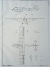 WW2 BRITISH Aircraft BRITISH TAYLORCRAFT MODEL H Scale Design Plan c1944