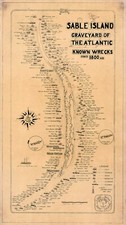 Map Sable Island, Atlantic