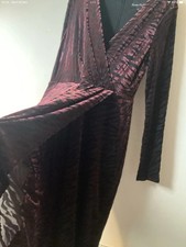 Phase Eight Burgundy Velvet Dress Size 12 In Very Good Hardly Used Condition