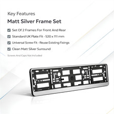 2x Silver Number Plate