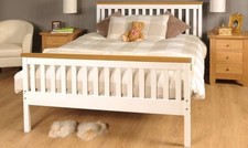 Double Bed In White Pine 4ft6