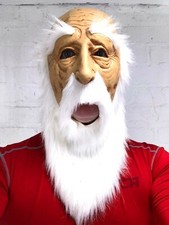 Old Man Mask Long White Beard