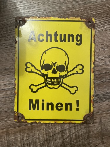 Vintage achtung minen sign - vintage,