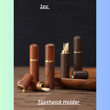 Wooden Toothpick Holder - Random Design, Compact & Functional