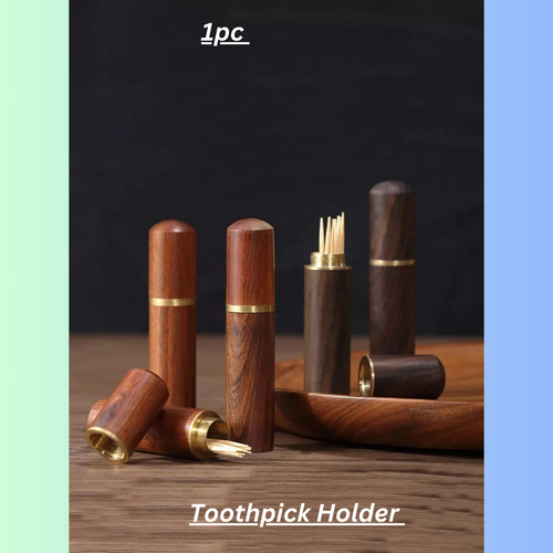 Wooden toothpick holder - wooden,