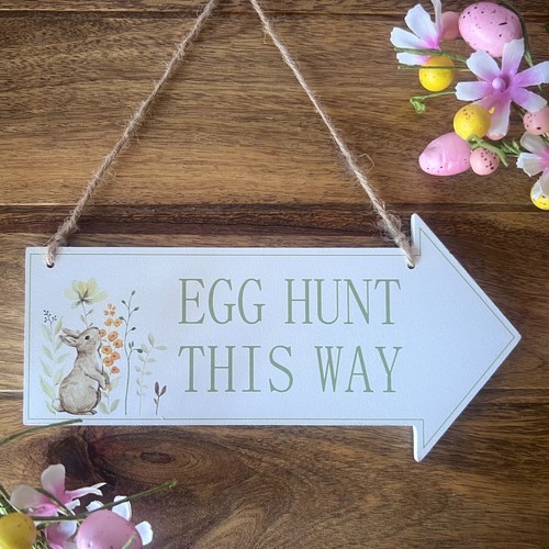 Easter egg hunt sign - easter, wooden