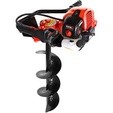 52cc Petrol Auger Wolf Earth Fence Post Hole Borer Ground Drill & 3 Augers