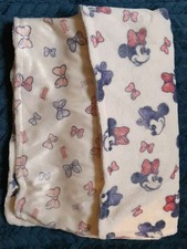 Primark Disney Minnie Mouse Fleece Pram Size Blanket Double Sided Bows no label