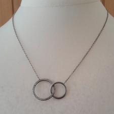 Dyadema Italian silver necklace circles 18 inch 46cm