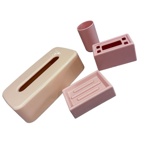 Vintage bathroom set plastic - set,