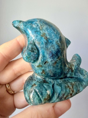 Crystal blue apatite dolphin - blue,