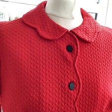1970s Vintage Red Jacket Gorgeous Black Buttons 