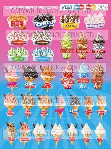 Soft serve ice - menu, sign